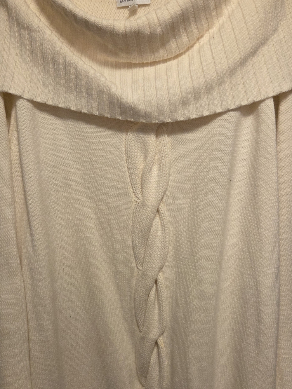 Fashion Bug Cream Ribbed Crew Neck Sweater